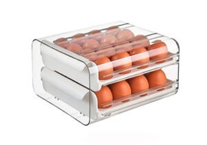 Huevera Organizador Doble Piso Apilable Para 32 Huevos