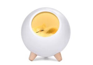 Velador Luz Led Con Gatito Dormido 13cm Super Suave Recargable Usb