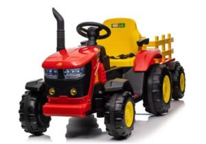 Tractor A Batería Con Trailer Para Niños Resistente Con Control Remoto